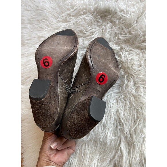 Frye Size 6 Renee Brown Gray Seam Distressed Burnished Leather NWOB Cowgirl Core - Picture 8 of 16